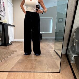 SPANX Air Essentials Black Wide-Leg Pull-On Pants Like NEW